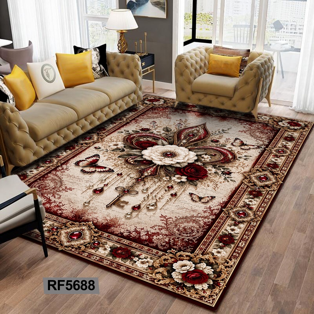 روفرشی کشدار مخمل/کاورفرش طرح زیبا کد۵۶۸۸