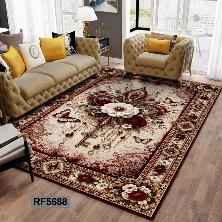 روفرشی کشدار مخمل/کاورفرش طرح زیبا کد۵۶۸۸